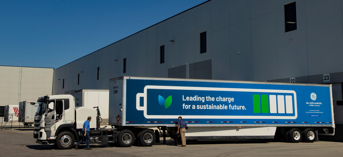 GE Appliances launched a fleet of electric trucks in partnership with Einride at its facilities in Kentucky and Georgia